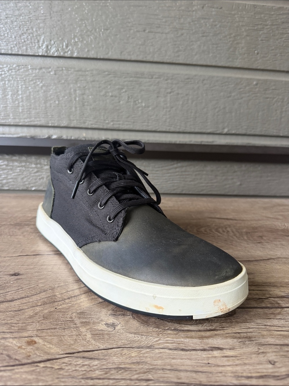 Timberland Black Lace-Up Casual Boots with White Sole size 12 - Picture 5 of 9